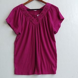 🔴3/$15 Bobbie Brooks Top Purple Short Sleeve